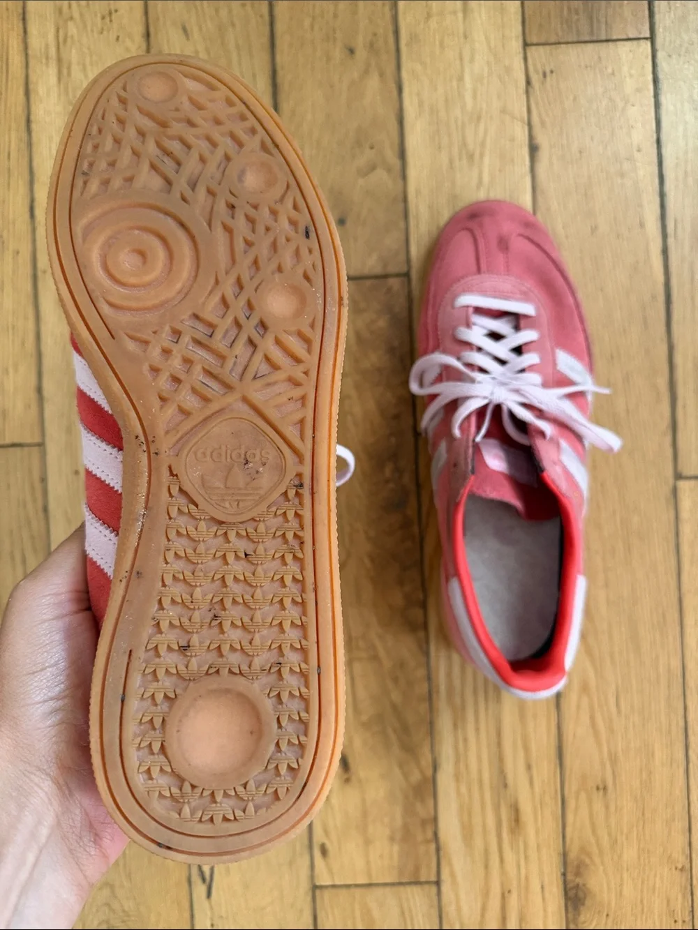 adidas Men's Spezial red and pink Suede Sneakers